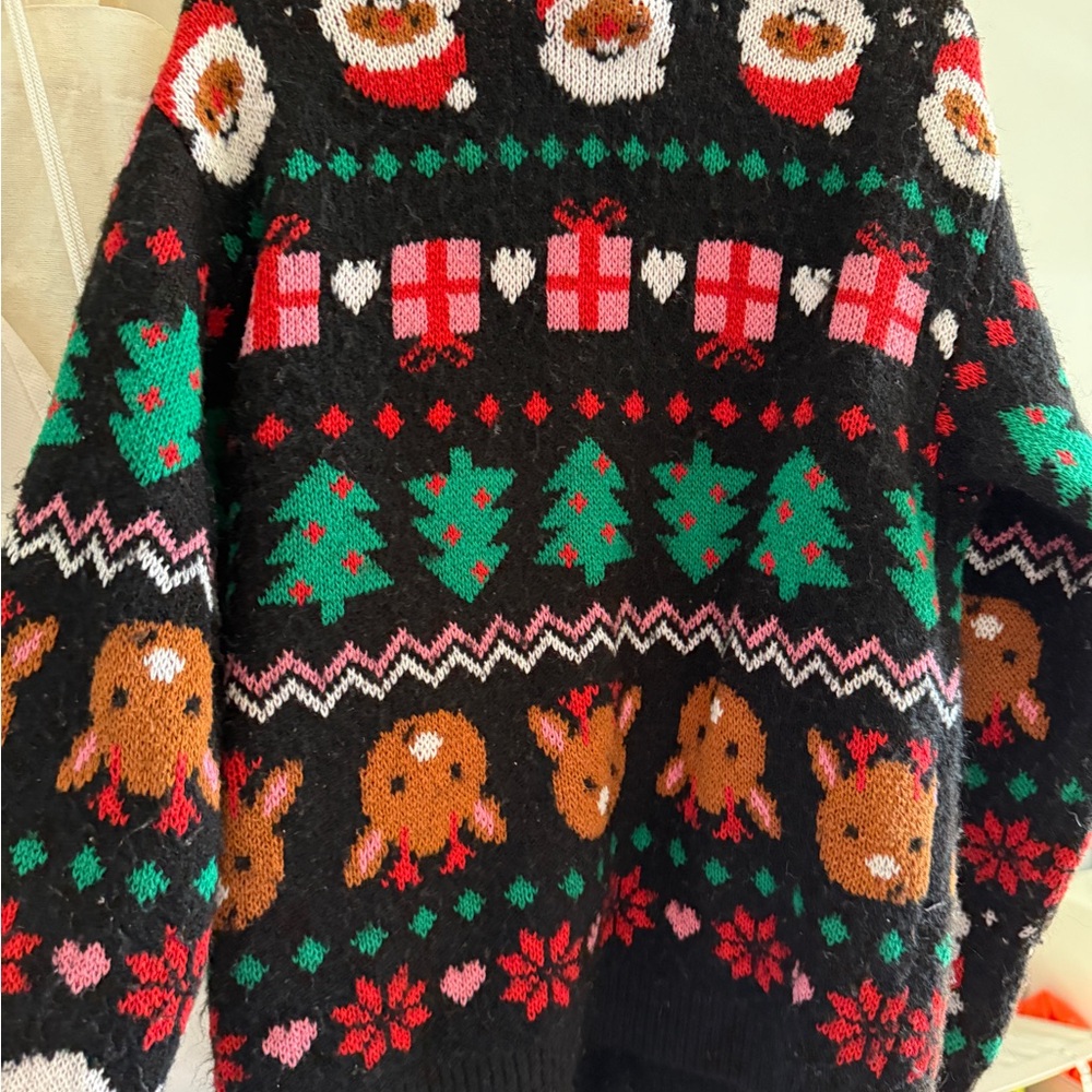 H&M Festive Black Sweater with Holiday Motifs - Picture 2 of 3